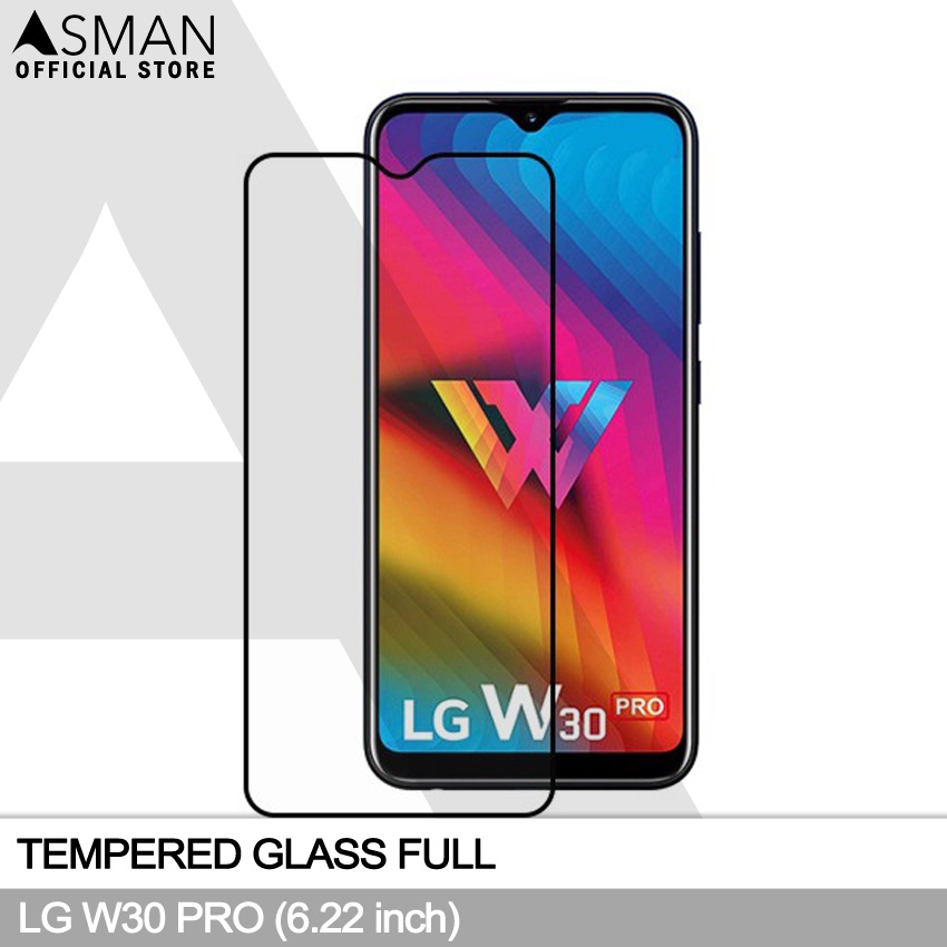 Tempered Glass Full LG W30 Pro (6.22&quot;) | Anti Gores Kaca - Hitam