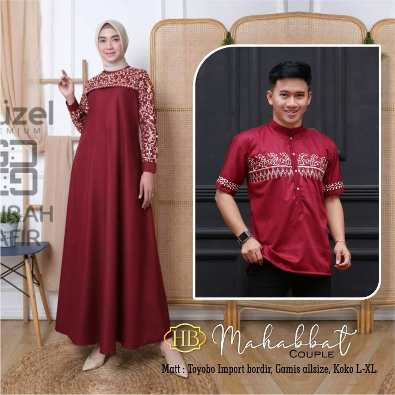 BAJU COUPLE LEBARAN TERBARU SARIMBIT KELUARGA GAMIS MUSLIM MODERN