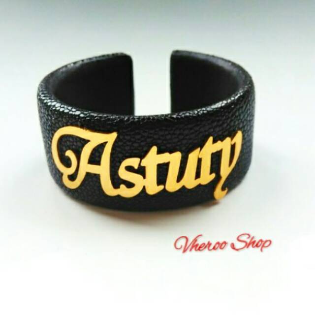 Gelang Kulit Pari Ukir Nama