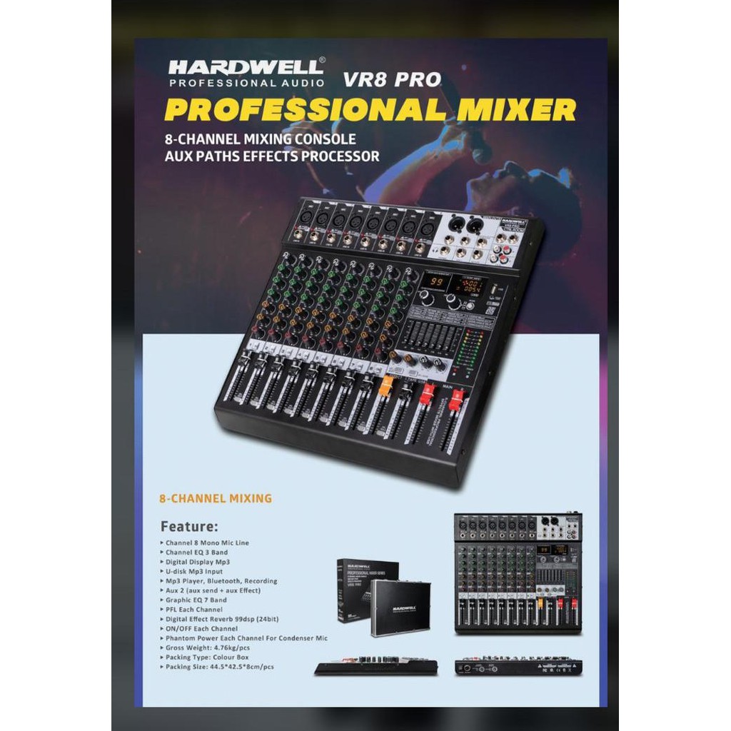 Mixer Hardwell VR 8 PRO VR8 PRO  VR 8PRO VR8PRO 8 channel free koper Original