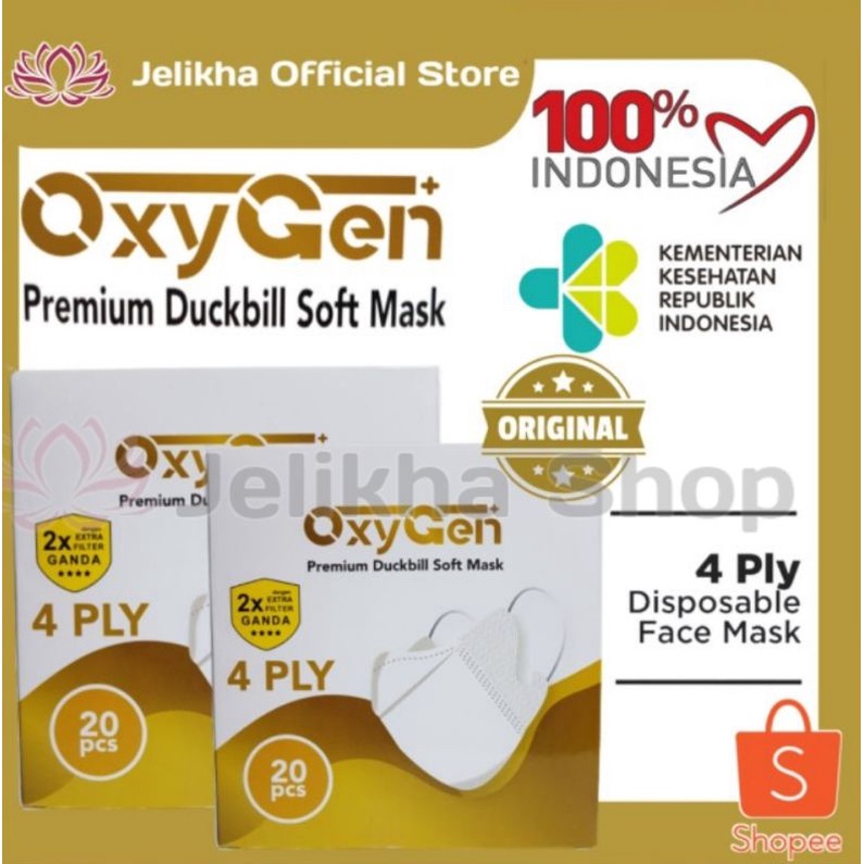 Masker 4PLY Premium Duckbill OxyGen | Masker Genio Duckbill