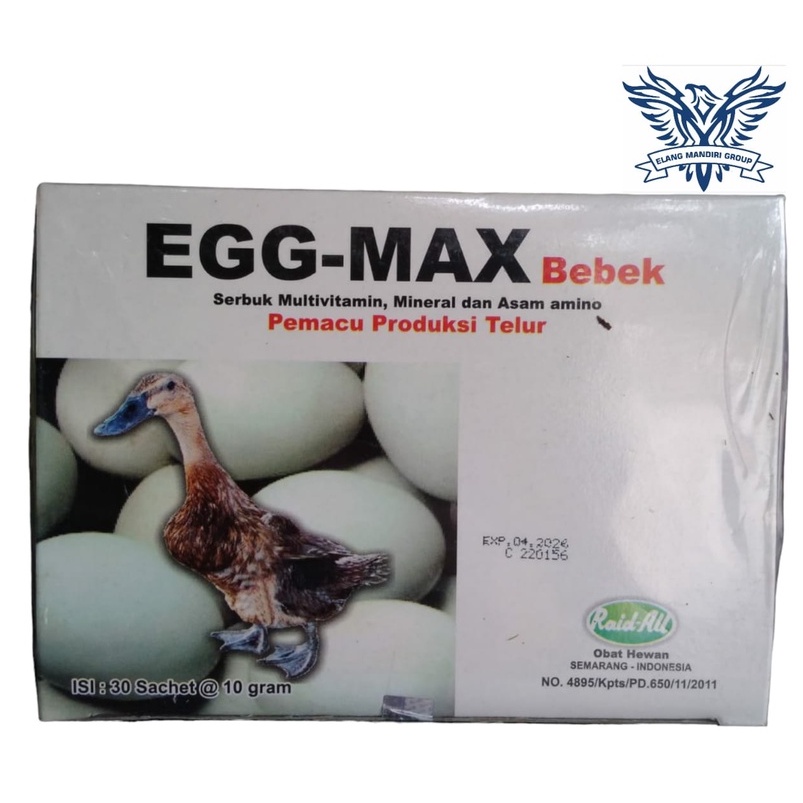 EGG-MAX  BEBEK VITAMIN BEBEK PETELUR 10gr Raid-All Pemacu Perangsang Produksi Telur Bebek