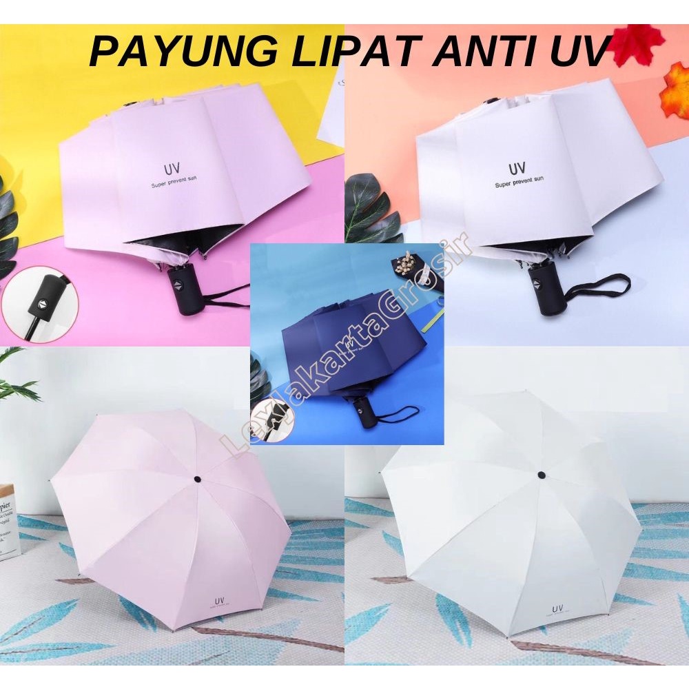 Jual LEXJAKARTA Payung Lipat Otomatis Anti Sinar UV Premium Folding Travel Umbrella Bagus Bahan