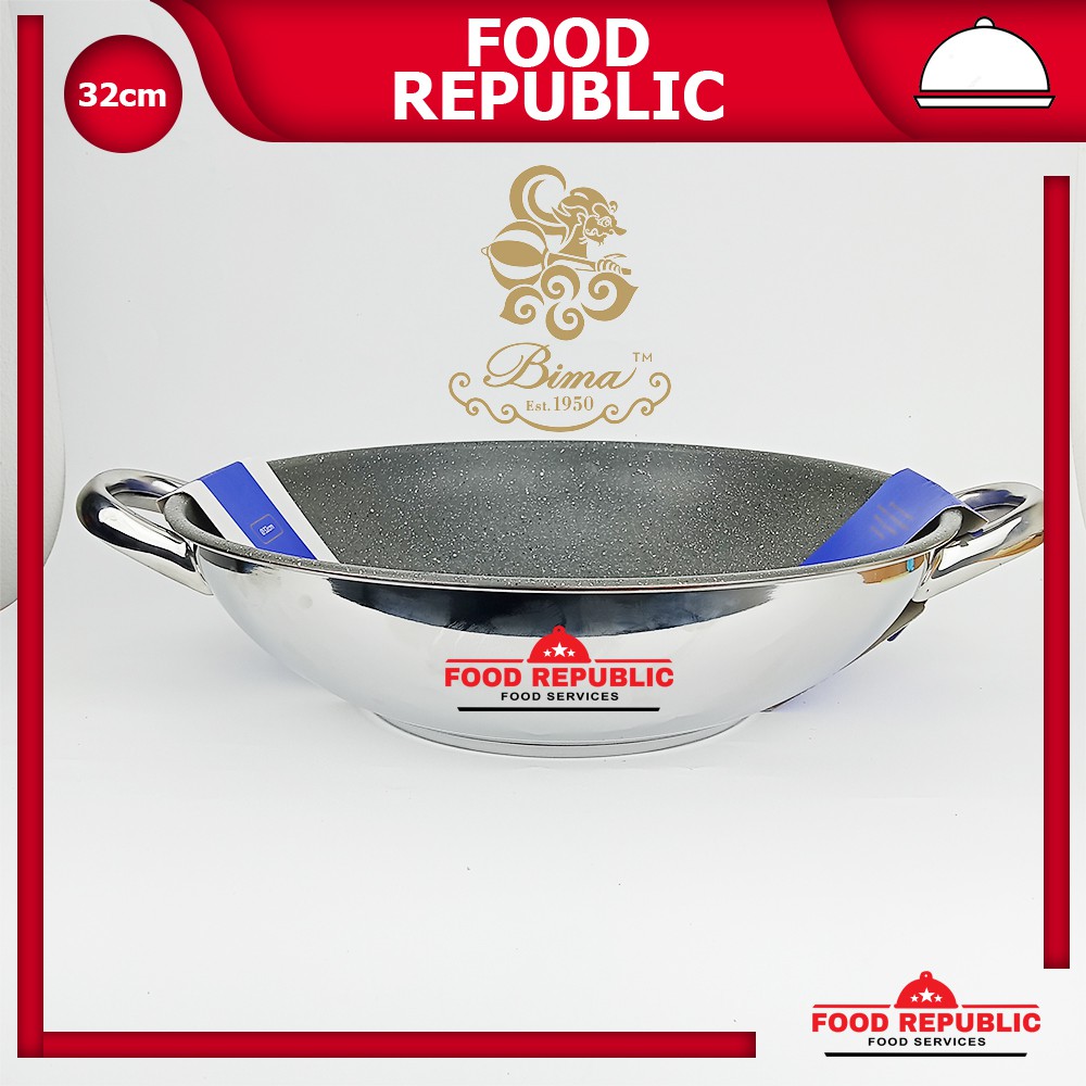 BIMA ORIGIN NONSTICK WOKPAN 32CM KUALI WOK B2003432 STONEFORCE COATING