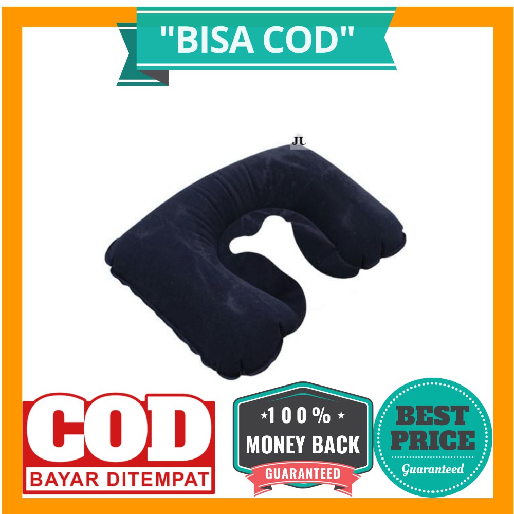 Bantal Leher Inflatable Travele Pillow Air - JJ2821 - Black