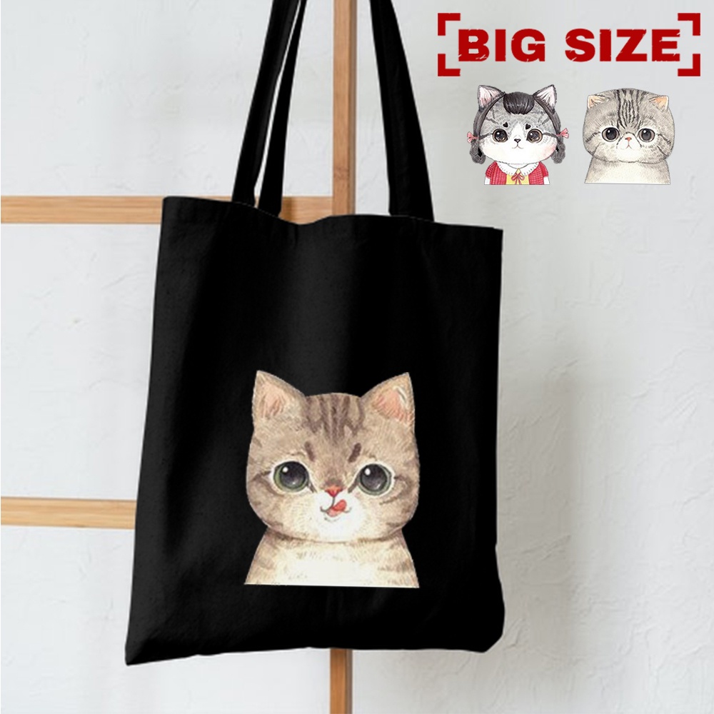 9.9. PROMO RESLETING TAS TOTE TOTEBAG KPOP / TOTE BAG KPOP / EXO / BIGBANG / GOT7 / SEVENTEEN/ IKON / CAT TOTE KUCING PRINTING TOTEBAG UKURAN BESAR 2021