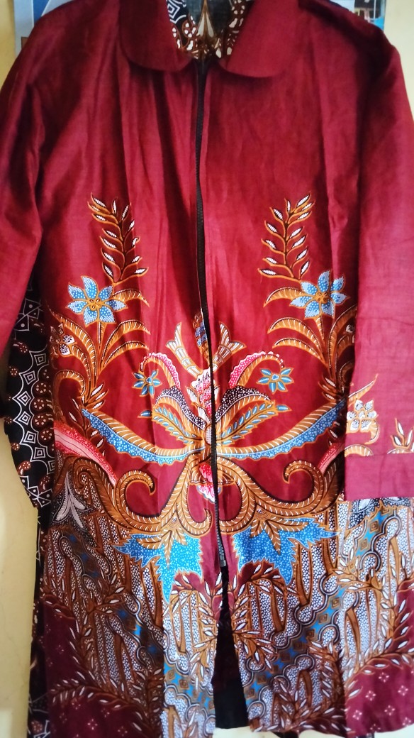 Tunik Batik Ziper Sepan Seragam Batik Pria Wanita Ukuran M L Xl Xxl Xxxl