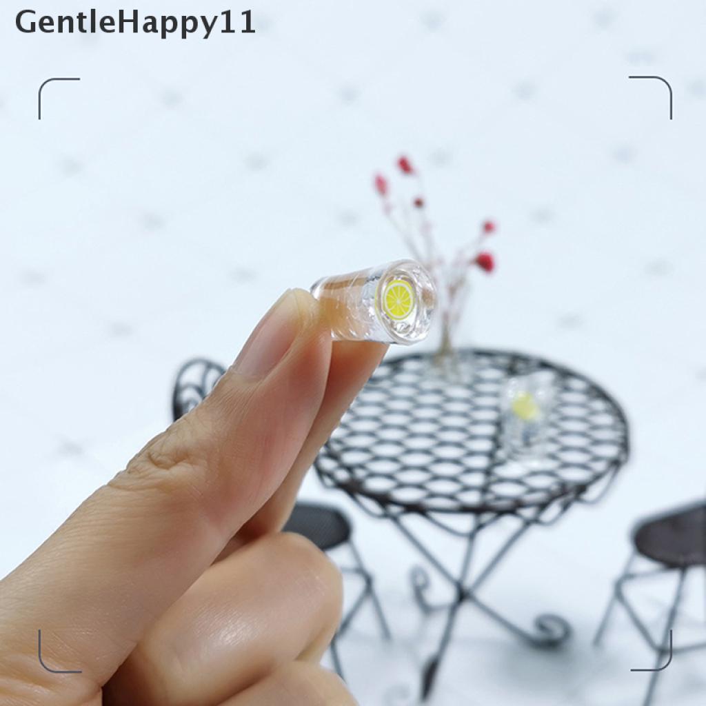 Gentlehappy 3pcs / set Mainan Miniatur Gelas Jus lemon Untuk Aksesoris Rumah Boneka