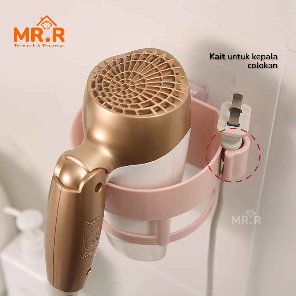 Gantungan Hair Dryer Holder Herdayer Pengering Rambut Rak Hairdryer dan Catokan Tempat Penyimpanan Hadrayer Pengering Rambut