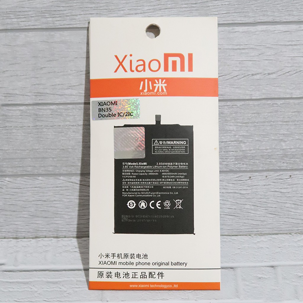 BOS - Baterai Xiaomi Redmi 5 / BN35 / 3200-3300mAh Xiao Mi BN 35 | Battery Batre HP