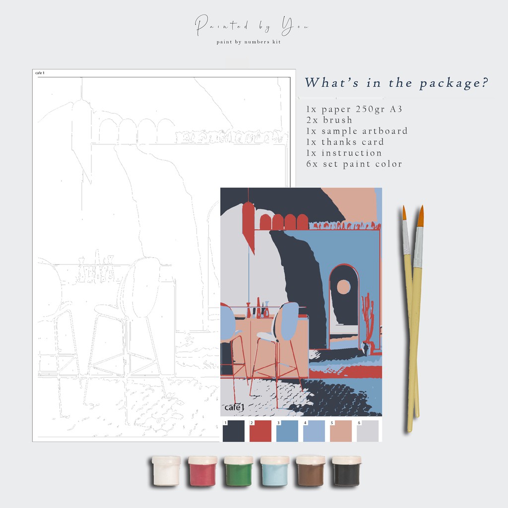 

Paint By Number Kit A3, cafe series 01