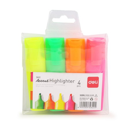 

HIGHLIGHTER SET 4 PCS WARNA DELI 622 + CASE