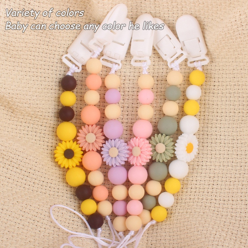 Mary Klip Rantai Manik Silikon Holder Dot Empeng Bayi Unisex Motif Kartun
