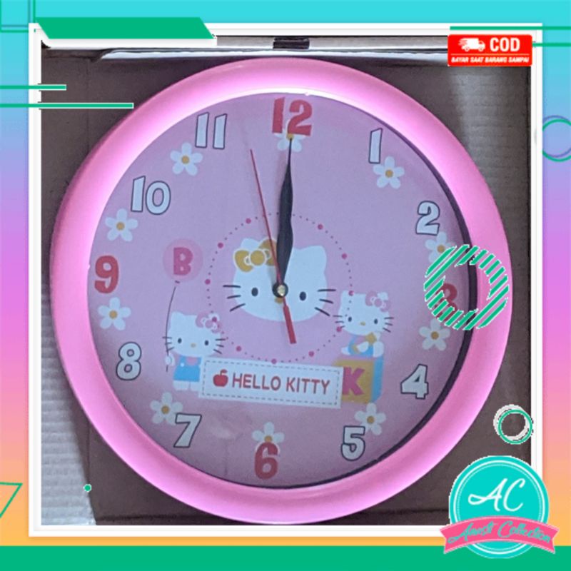 Jam dinding hello kitty jam cantik analog jam tembok jumbo unyu hias