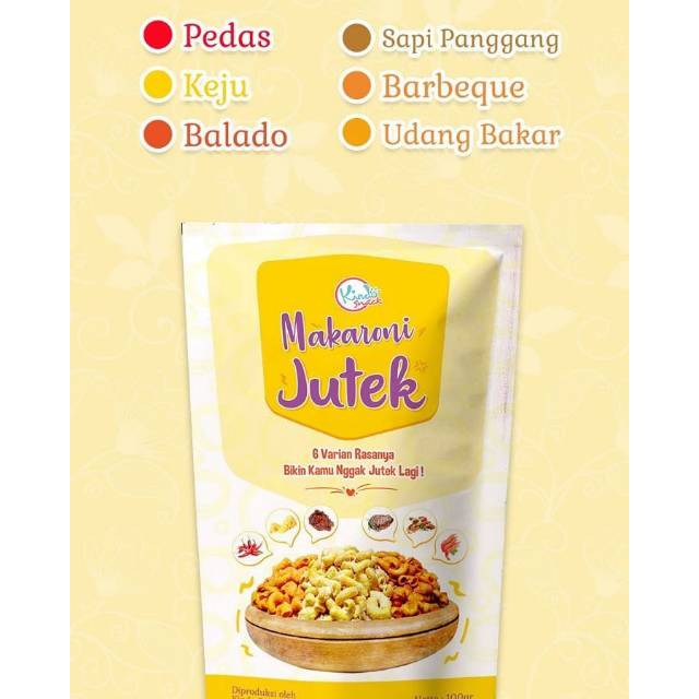 

Kindo snack Makaroni Jutek, 6 varian rasa...enak gurih renyah..