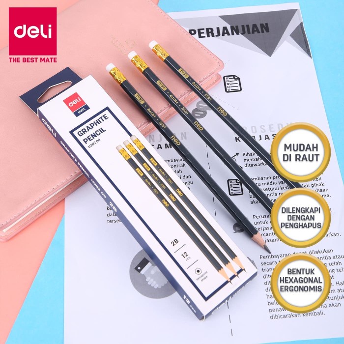 

TULIS-ALAT- DELI EU20200 GRAPHITE PENCIL WITH ERASER -ALAT-TULIS.