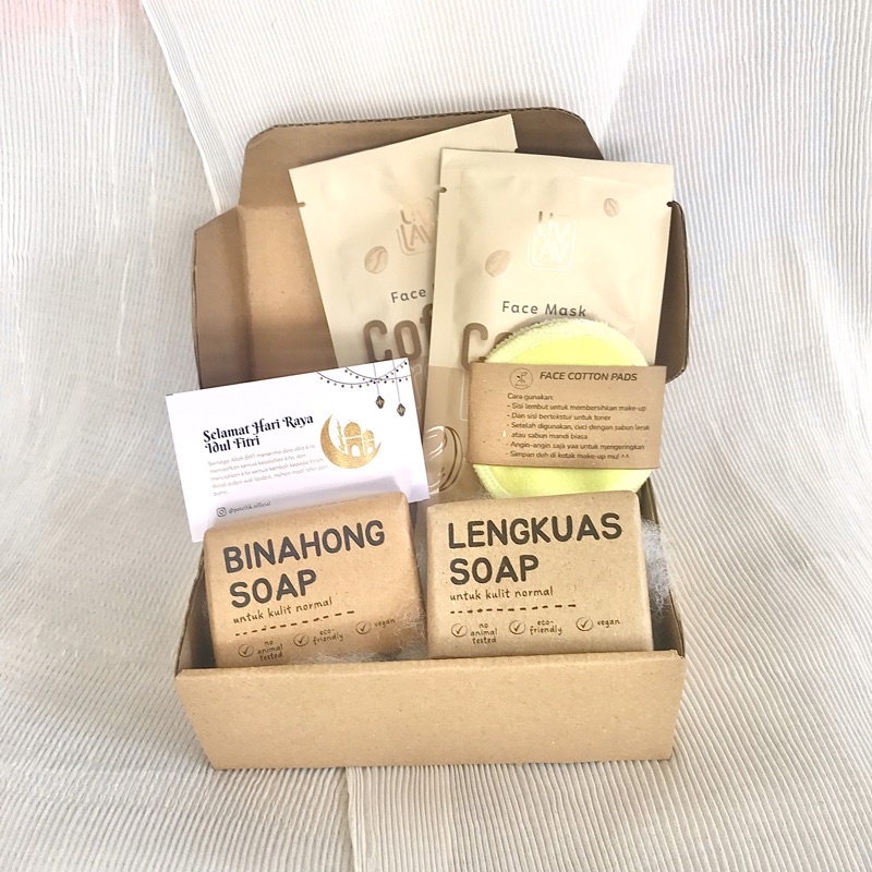 HAMPERS CHAVA - Gift Set - Sabun Natural Organik - Masker Organik - Face Cotton Pads