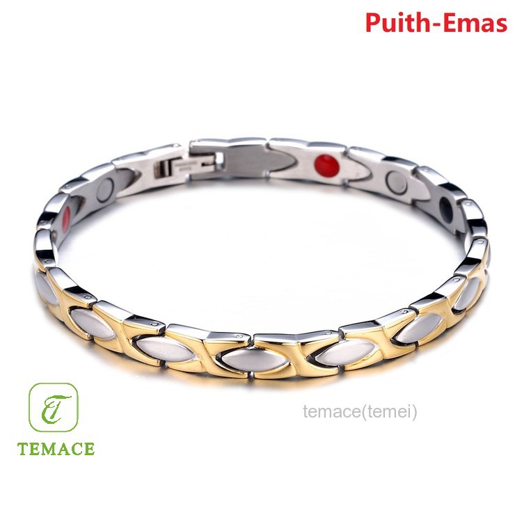 Gelang Titanium Anti Karat Kualitas Tinggi Warna Rose Gold 18K untuk Wanita g932210 #