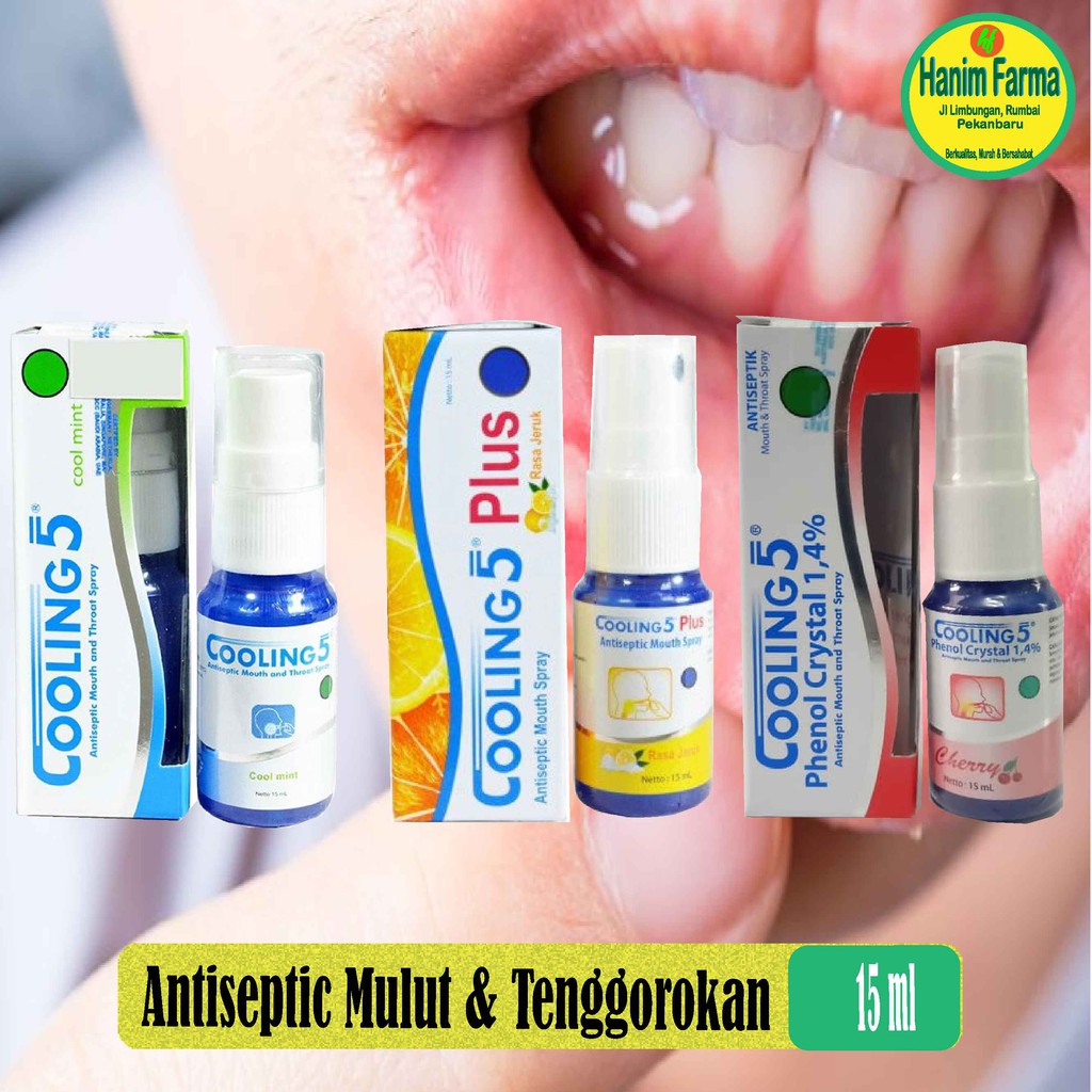 Cooling 5 Antiseptic Mulut, obat Sariawan, 15 ml
