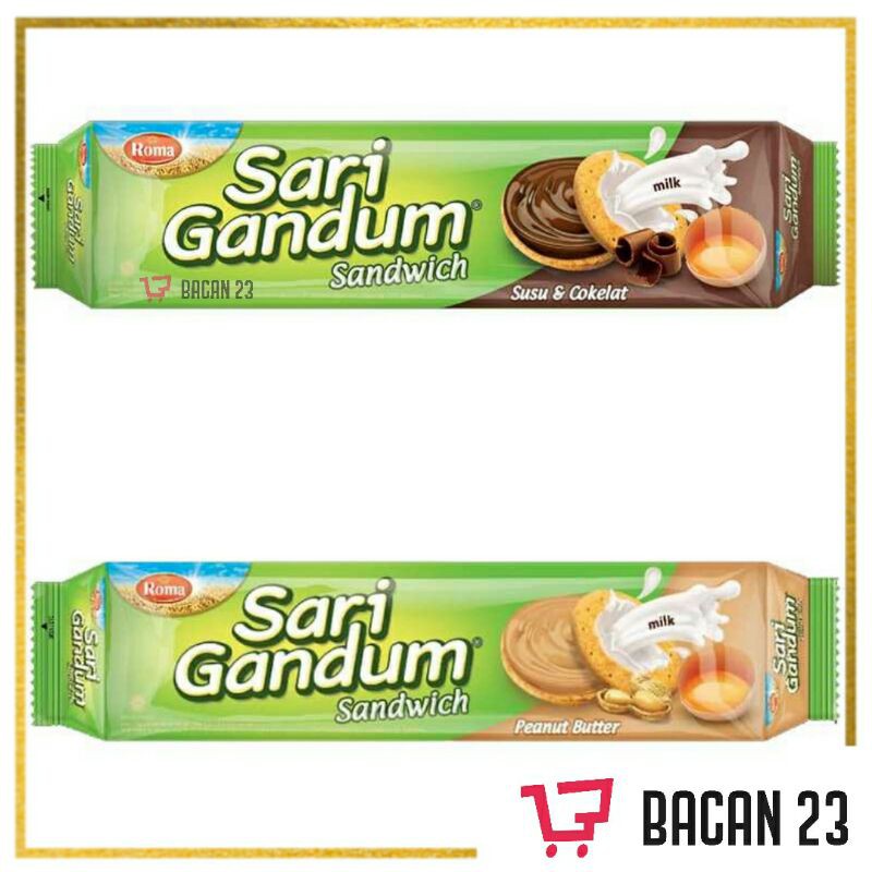 Roma Biskuit Sari Gandum 115gr - ( Cokelat - Kacang ) / Wafer Coklat Kacang / Bacan 23 - Bacan23