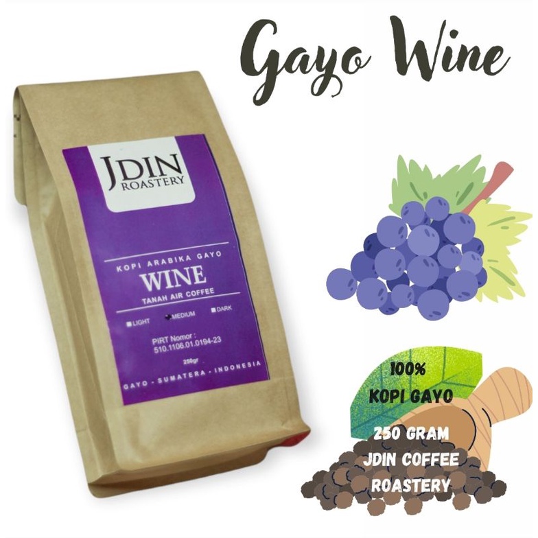 

Kopi Arabika Gayo WINE Process 250gr JDIN ROASTERY