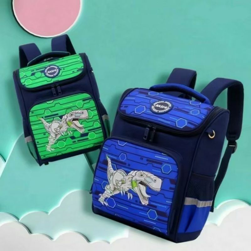 tas anak sekolah motif dinosaurus