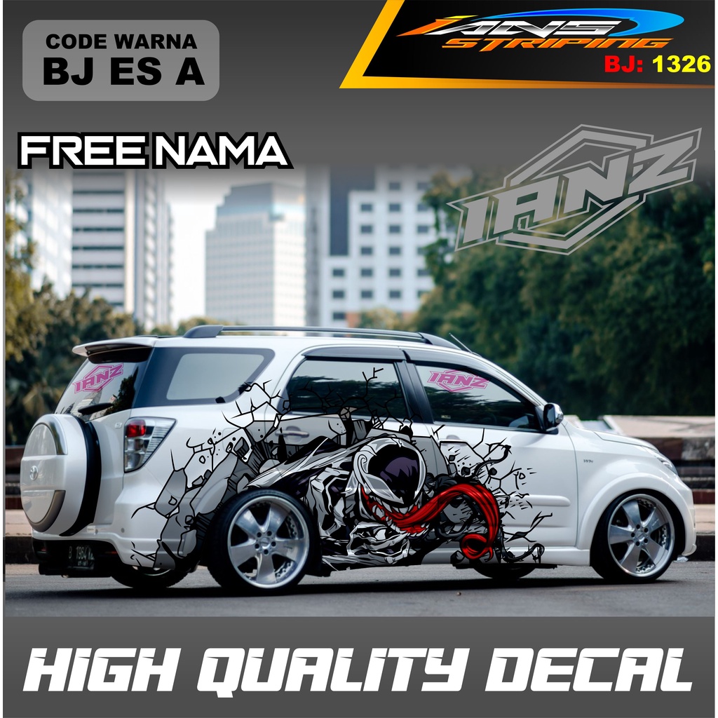 DECAL STIKER MOBIL TERIOS AVANZA INNOVA / STICKER VARIASI MOBIL VENOM / DECAL STIKER MOBIL