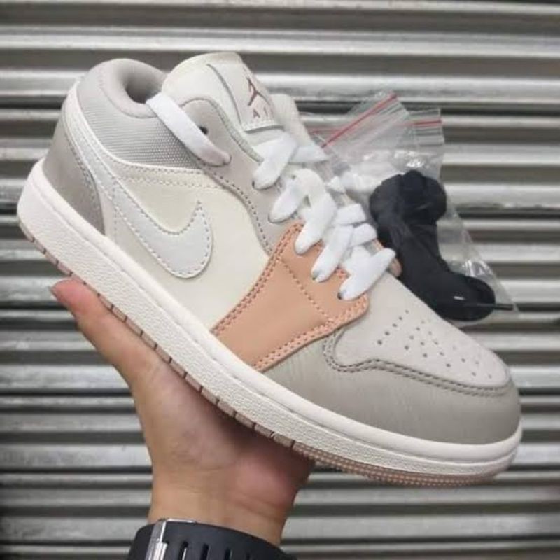Sepatu Nike Air Jordan 1 Low Milan Grey White Putih Premium