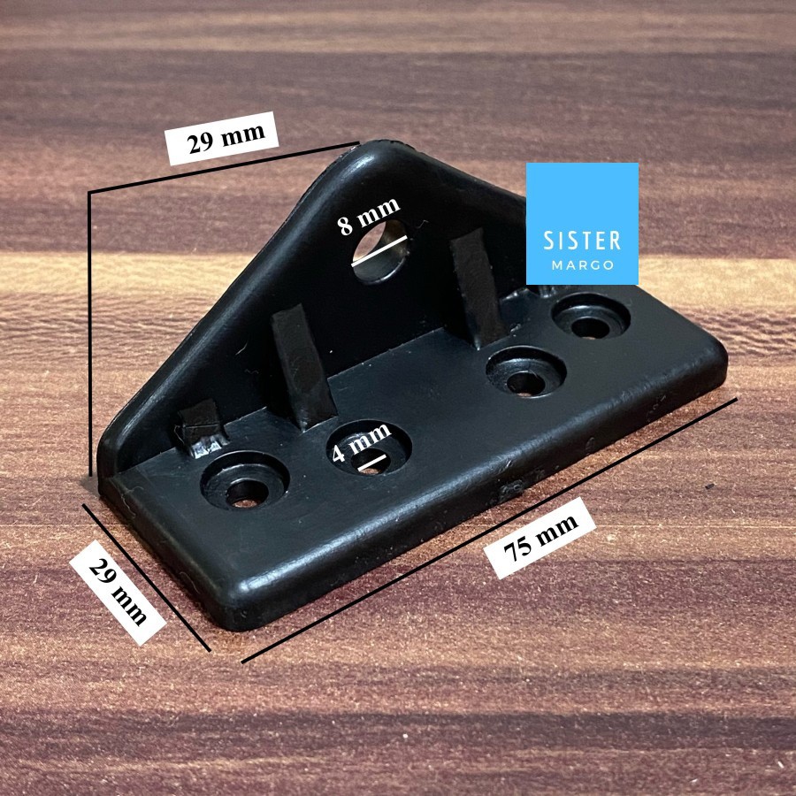 Plastik Engsel Siku Penyangga Meja Kayu P75 - 4PCS