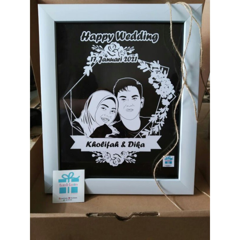 Bingkai Cetak Foto 10r Line Art Foto Edit untuk Kado