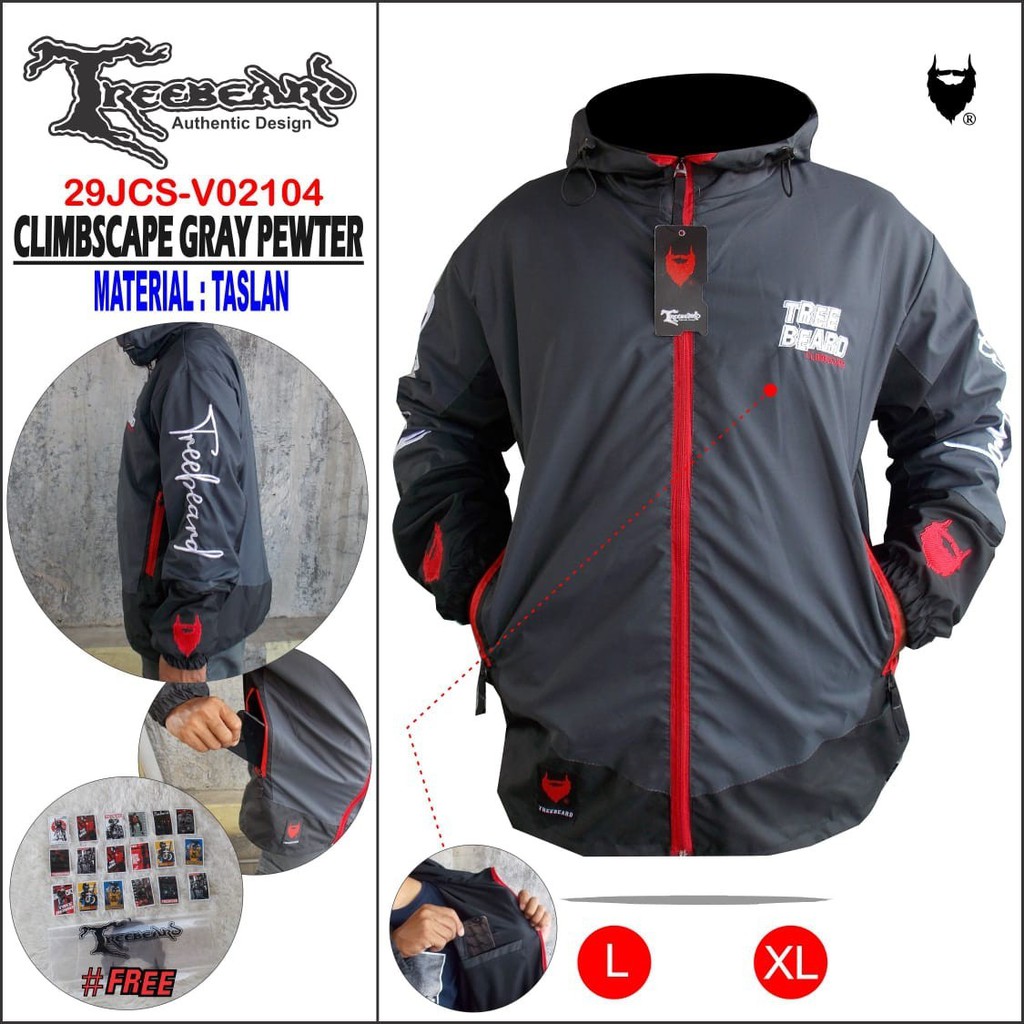 TERBARU ! Jaket Hoodie OUTDOOR Keren Pria Treebeard STROMLINE Anti Air - Jaket Anti Air - Jaket Gunung - Jaket Motor-CS GRAY PEWTER