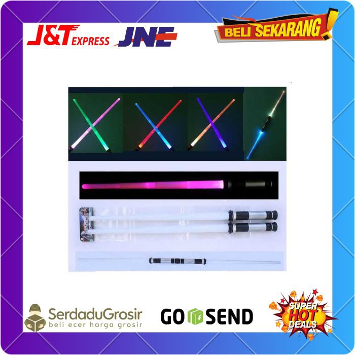 Pedang Mainan Lightsaber RGB Double Bladed Star Wars Bisa Disambung