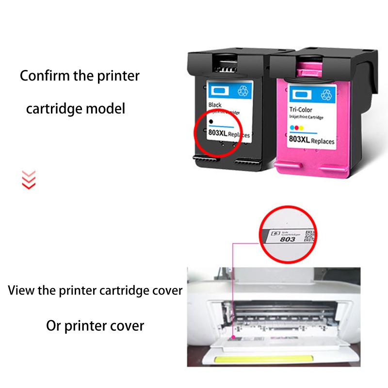 Cartridge Tinta btsg Untuk 803XL CH563 Untuk Deskjet 1112 2132 1110 2130 2621