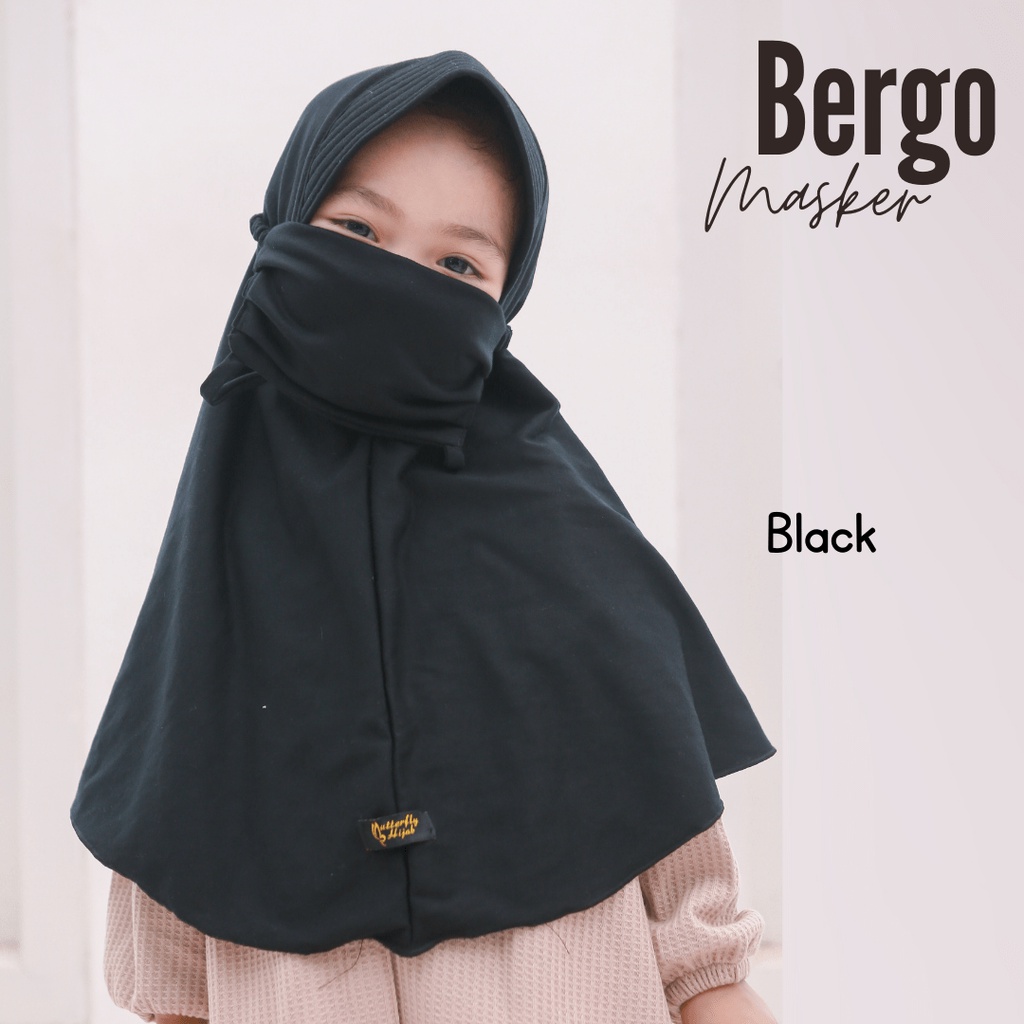 Hijab Kerudung Anak Usia Terbaru Plus Masker PE Hitam