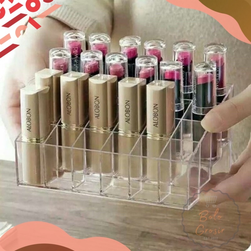 Rak Lipstick Akrilik 24 Slots / Rak lipstik