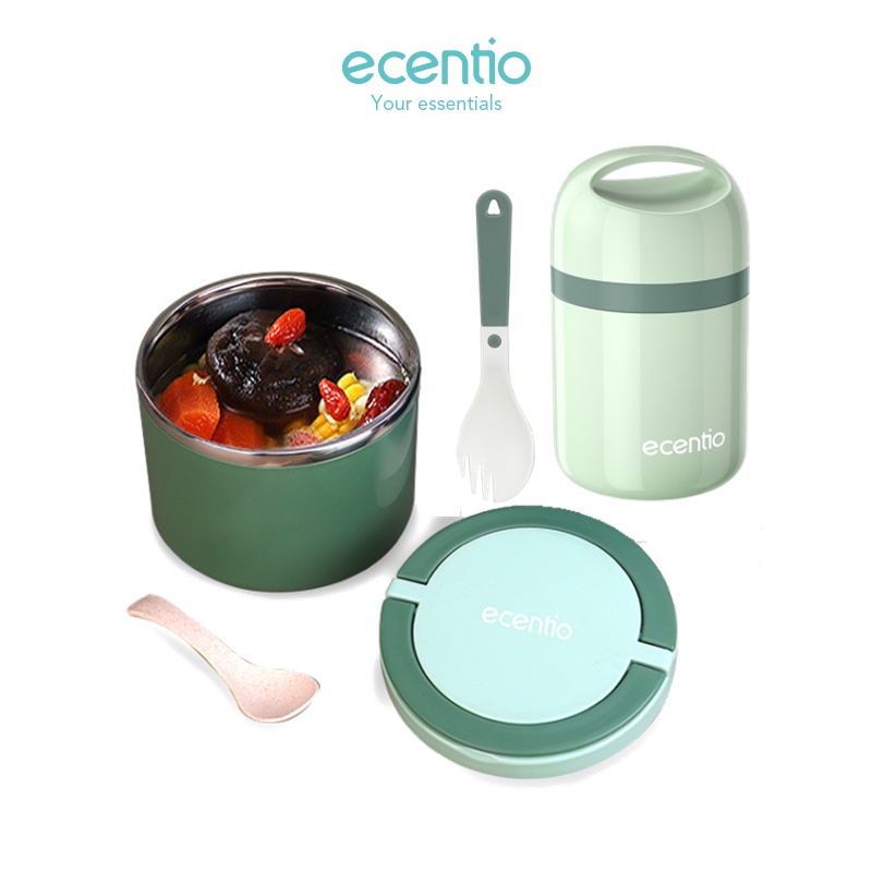 Tempat Makan ecentio termos sup 1000ml tempat sup tahan panas Stainless steel mangkok sup anti tumpa