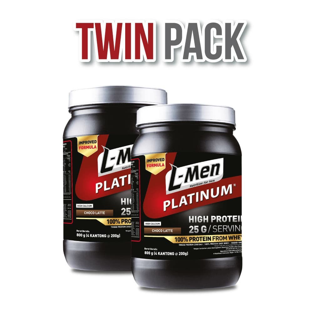 

PROMO TWIN PACK: L-MEN PLATINUM CHOCO LATTE 800GR (25GR PROTEIN/SERVING) TERMURAH