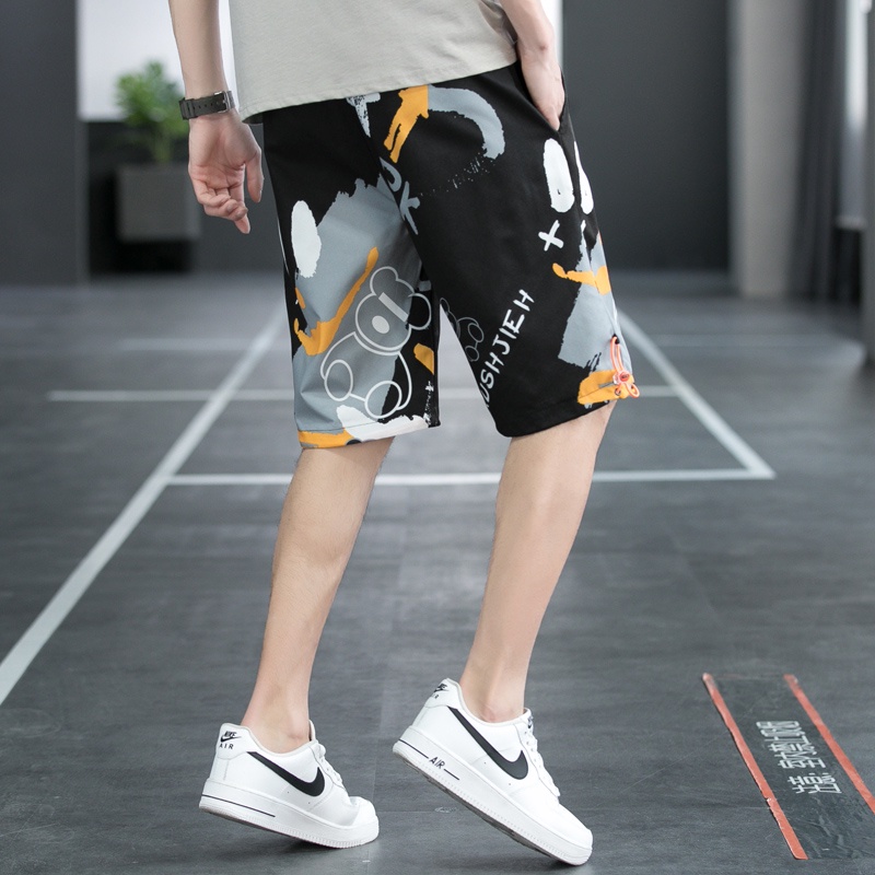 Celana Pendek Pria Pencetakan gradien Sport Casual Olahraga Santai Sporty Fashion Shorts K919