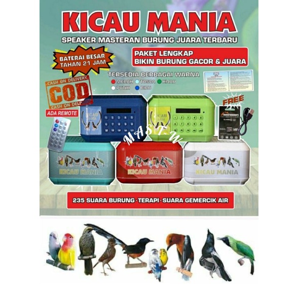 Speaker Master Burung,Masteran Burung ZB800BT REMOTE isi 235/99suara Terpercaya Kicau Mania Termurah