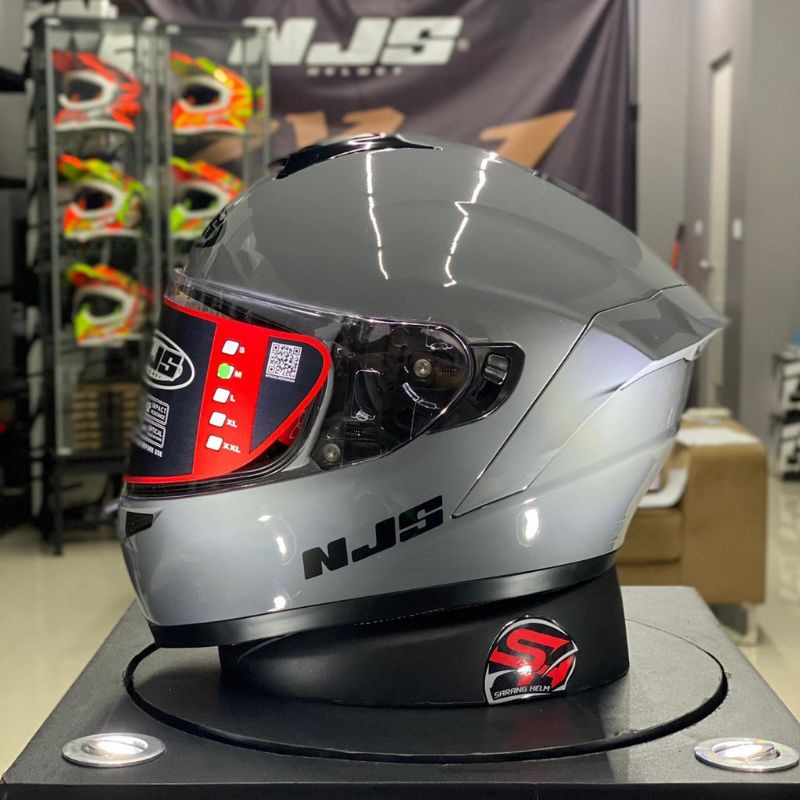 HELM NJS ZX_1 STONE GREY PAKET GANTENG