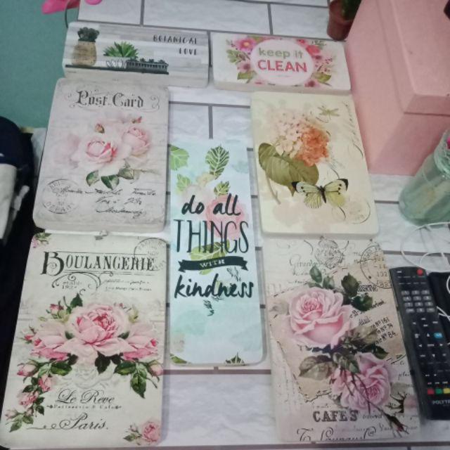 Paket Hemat Walldecor Poster Shabby Ukuran  22x15cm / Vintage Flowers 1 Set Isi 4
