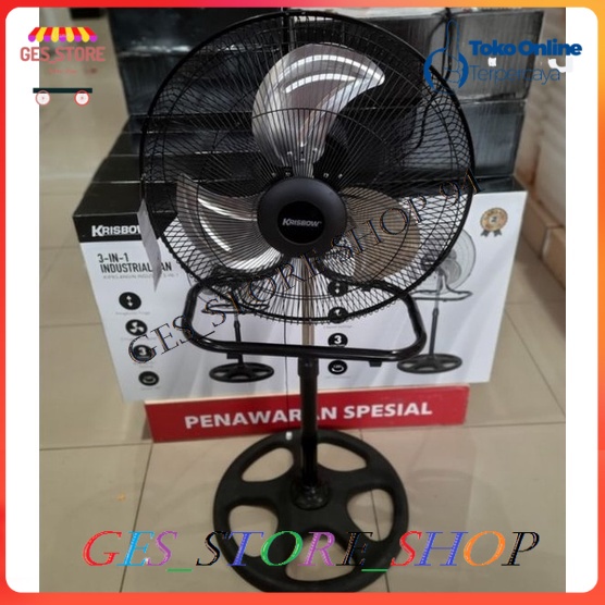 Krisbow Kipas Angin 3 In 1 Hitam Kipas Angin dinding Kipas Angin Meja Kipas Angin Lantai
