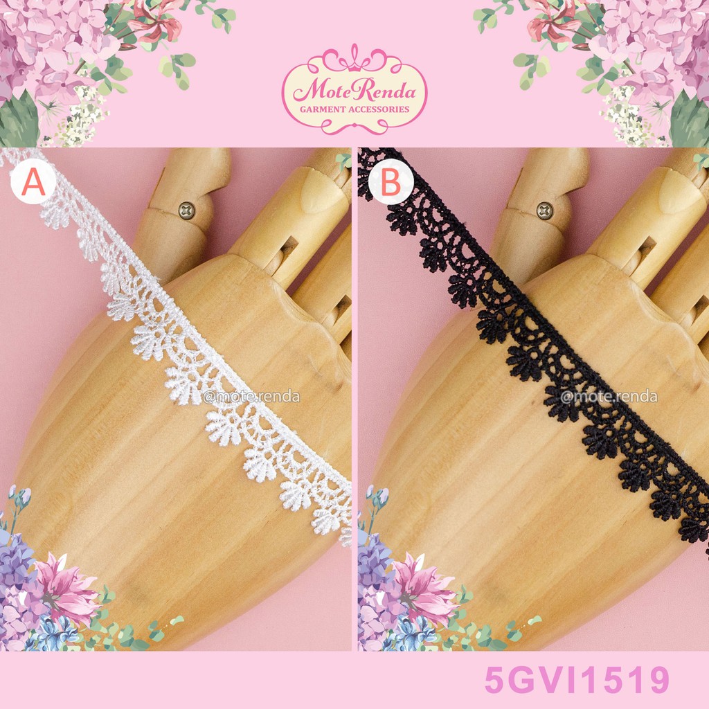 Renda giper/gyper, lebar 1.5cm (harga per 50cm) kode 5GVI15