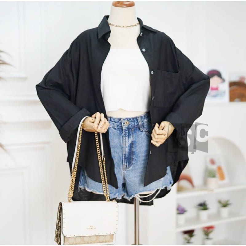 kemeja wanita oversized shirt Olivia shirt