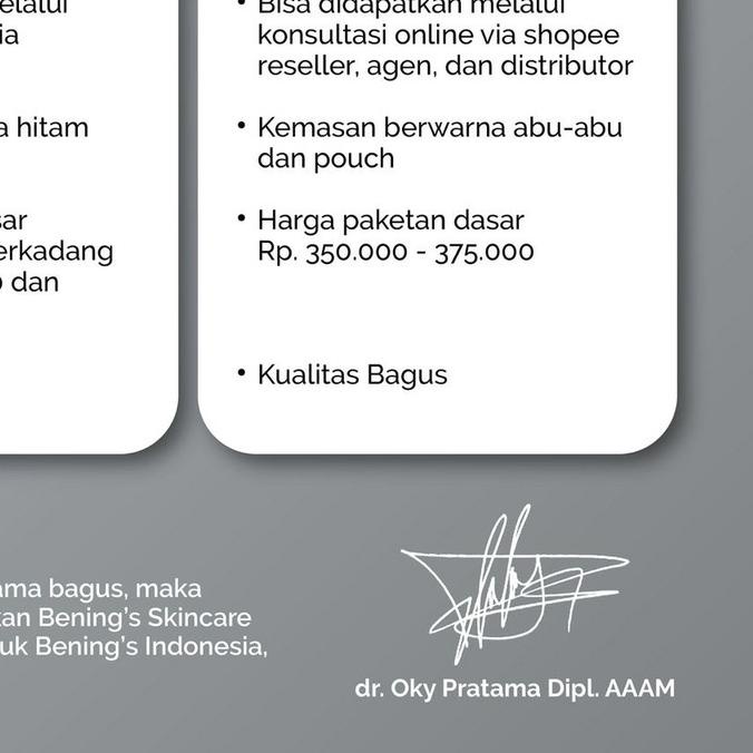 ☞ BENINGS SKINCARE BY DOK OKY PAKET BRIGHTENING ۝