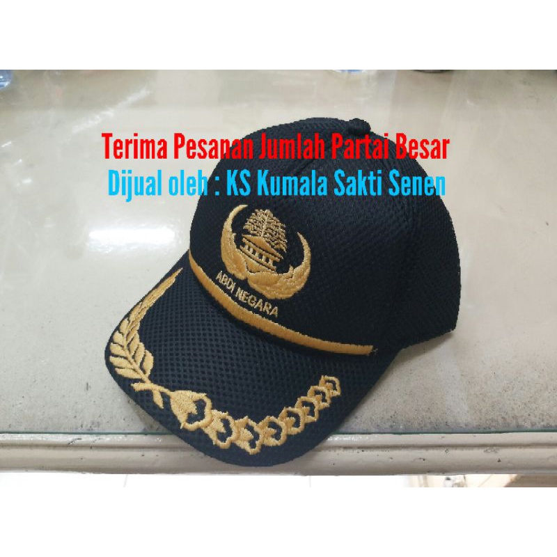 《PREMIUM》Topi Korpri Abdi Negara Hitam Lis Padi Kapas|Topi PNS|Batik Korpri