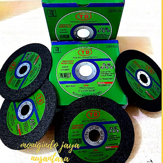 Batu Gerinda potong besi TD 4"  105x1x16mm   By WD