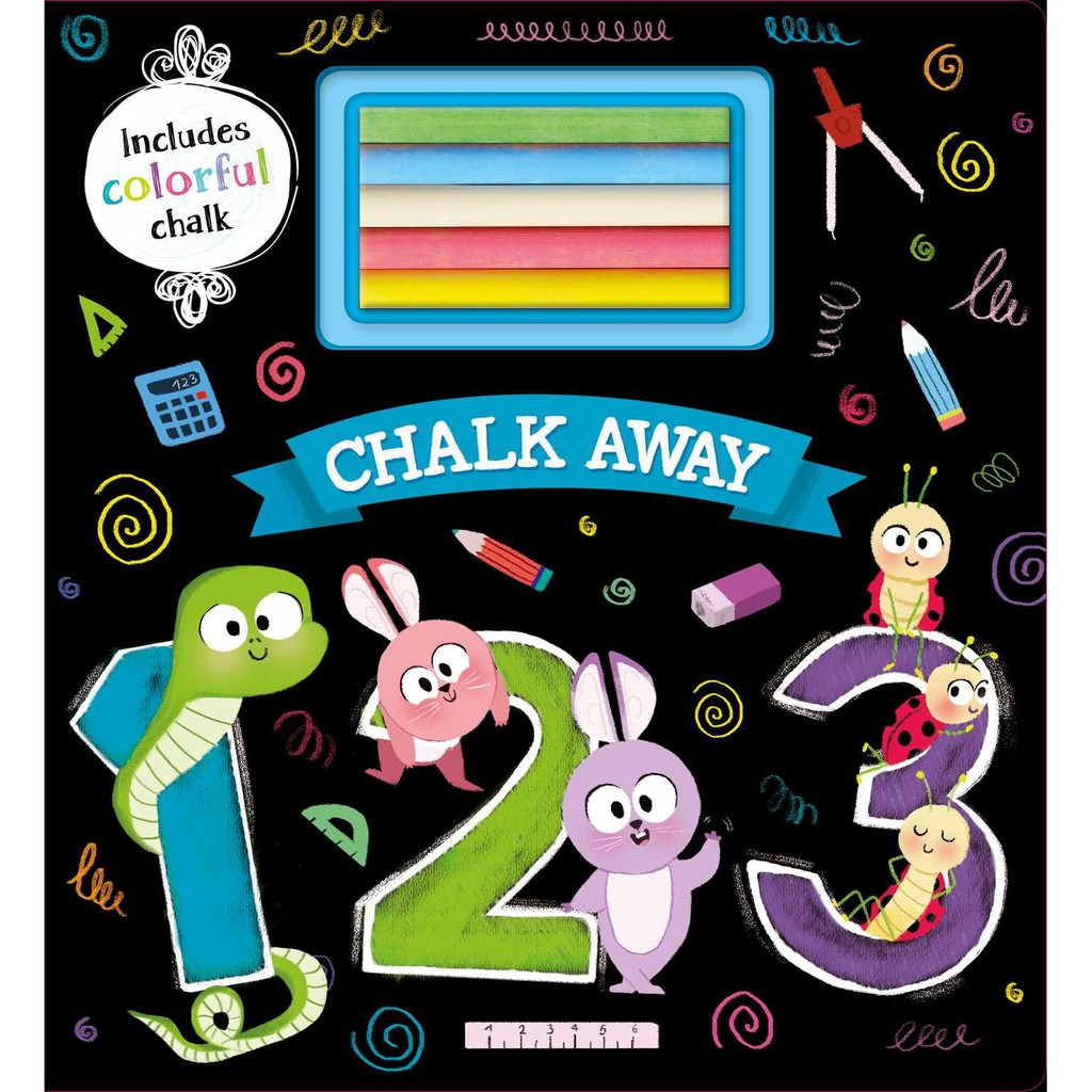 

Chalk Away Board Book With 5 Colour Chalks