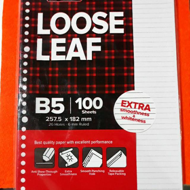 

Loose leaf Isi blinder putih BIG BOSS B5 100lembar & 50 lembar/MAP BINDER B5
