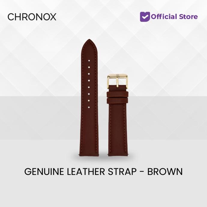 Strap Jam Tangan Chronox Kulit Asli Pria 20Mm, Coklat - Wanita 15Mm,Misty